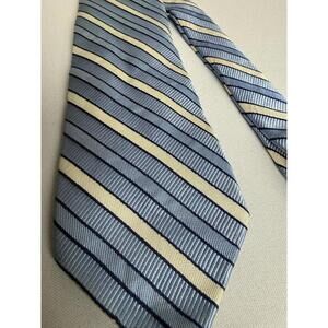 Brooks Brothers “346” Blue, Black Cream Stripe Tie 100% Silk Made in USA